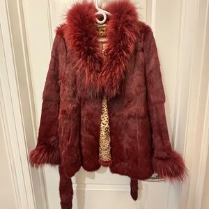 Vintage Burgundy full fur Jacket
